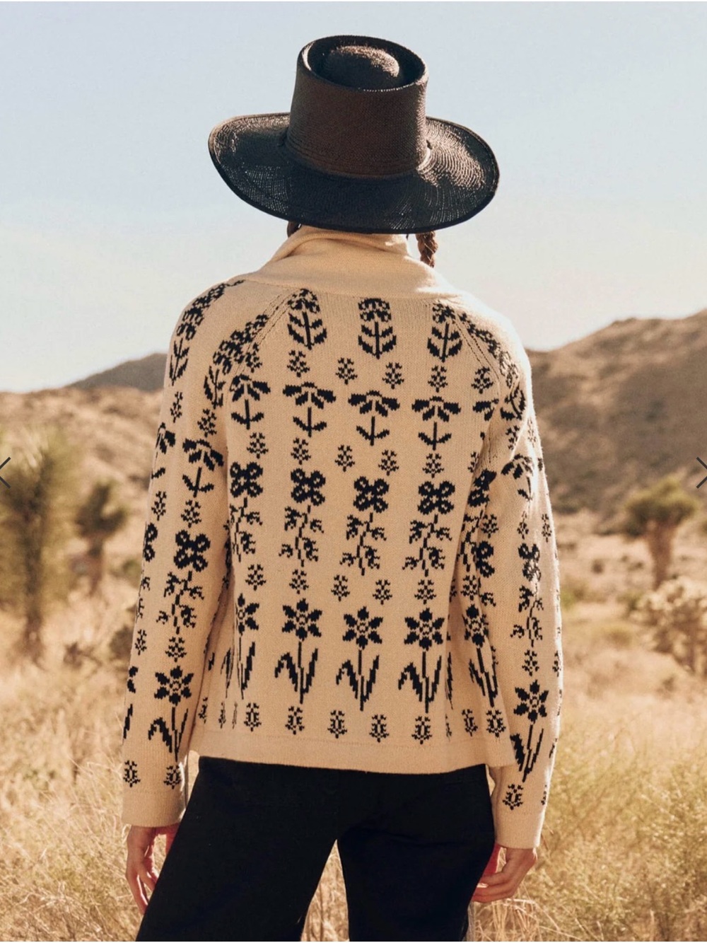The Great. The Garden Lodge Cardigan Cream and Black Floral Size 2 / Medium - Picture 2 of 10